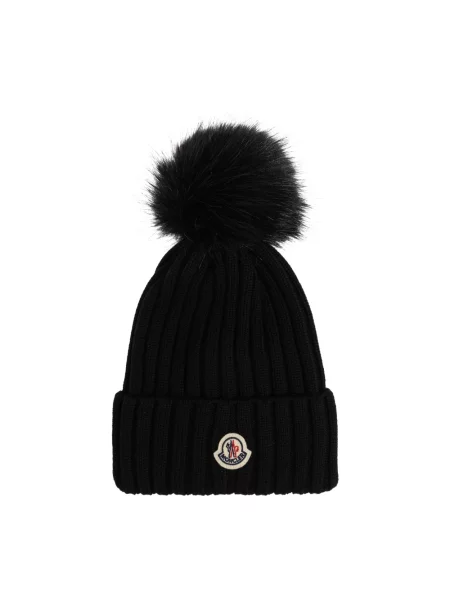 Czapka Moncler wełniana czarna