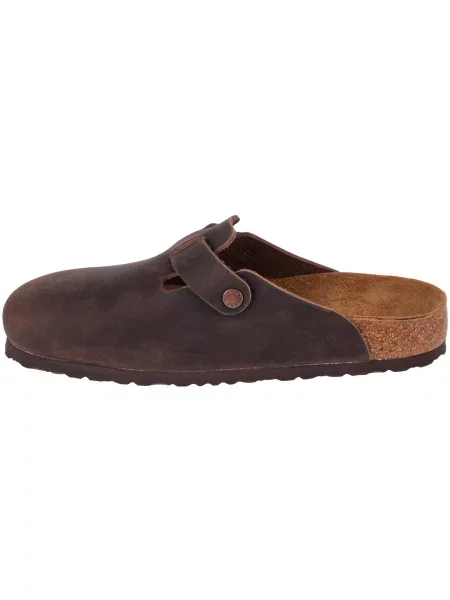 Kožené pantofle Birkenstock hnědé