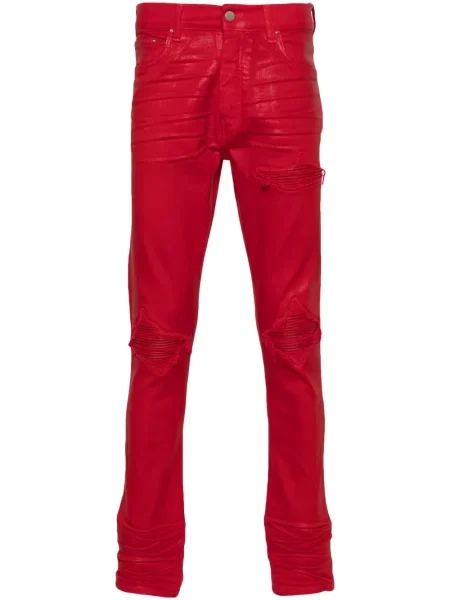 Blugi skinny Amiri cu talie joasă roșu