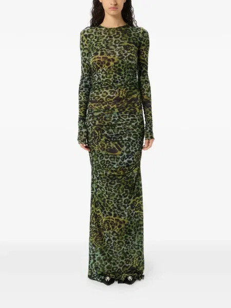 Rochie maxi Blumarine cu volane verde