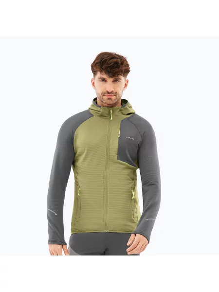 Мъжки суитшърт за трекинг Viking Birger Hoodie olive/dark grey сиво
