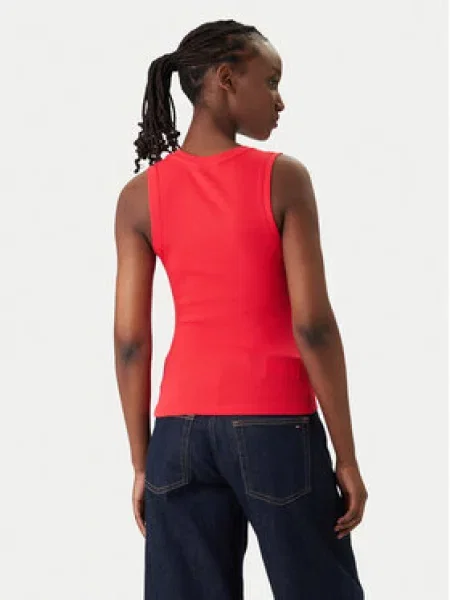 Tommy Jeans Felső Essential Piros fehér
