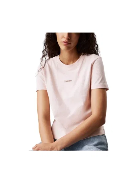 T-shirt o kroju regular fit z naszywką z logo Calvin Klein Jeans różowa