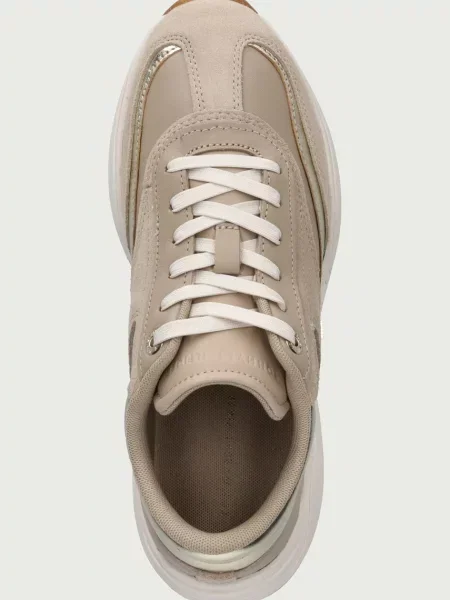 Tommy Hilfiger TH MODERN SPORTY RUNNER LEATHER маратонки дамски от кожа бежово