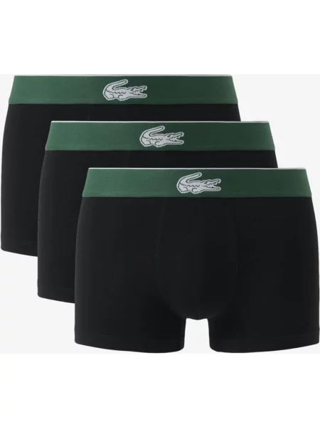 Bokserki Lacoste Stretch Jersey Crocodile zielony 3 sztuki S czarny