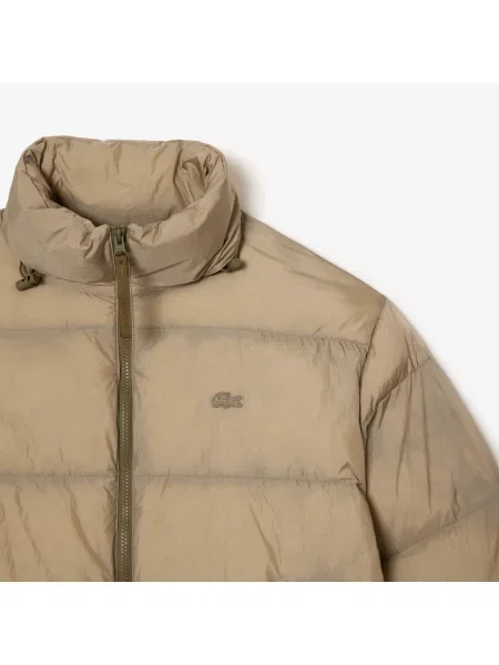 Lacoste Kurtka Puchowa Short Showerproof beżowa