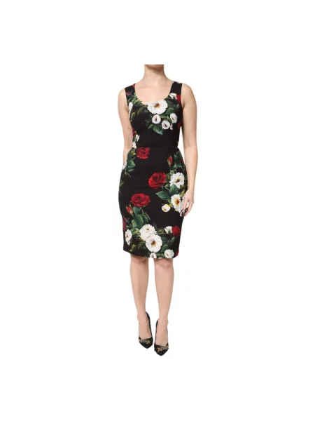 Sukienka ołówkowa Dolce And Gabbana w kwiatki czarna