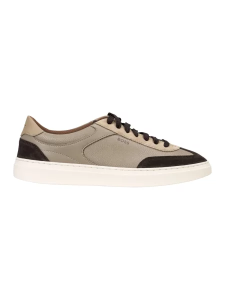 Sneakersy Boss zamszowe brązowe