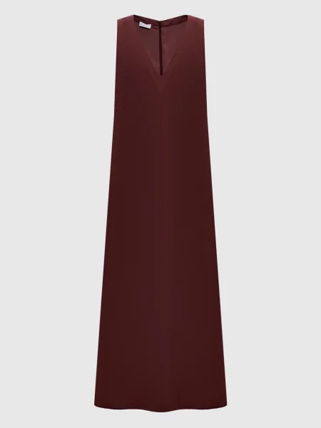 Сукня з льоном Brunello Cucinelli бордова