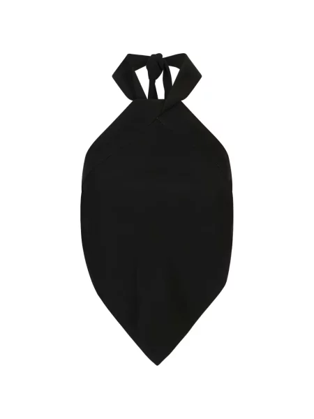 Top Rabanne cu gât halter negru