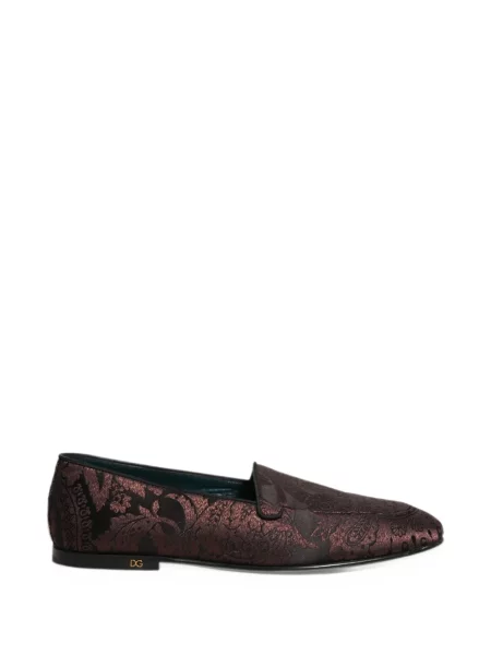 Loafersy Dolce And Gabbana skórzane wsuwane brązowe
