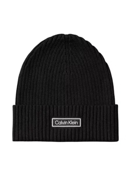 Calvin Klein Jeans Damska czapka z dzianiny z zawartością kaszmiru Kobiety niebieski jednolity ONE SIZE czarne