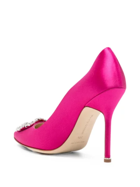 Pantofi cu toc Manolo Blahnik cu cataramă roz