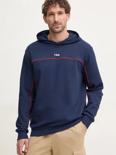 Суичър с качулка Fila с качулка тъмносиньо