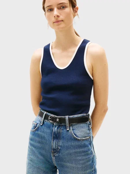 Майка Tommy Hilfiger без кісточок синя