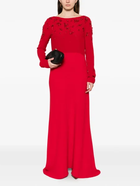 Rochie maxi Alberta Ferretti lungă de costum roșu