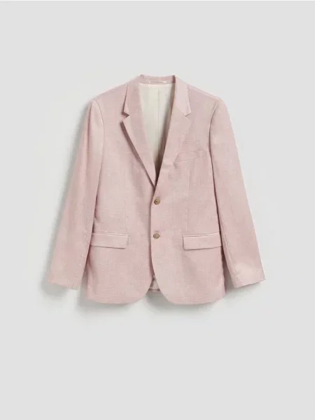 Reserved Sacou slim fit roz-pastel roz