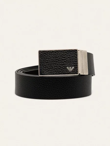 Emporio Armani dvostrani remen za muškarce od kože crna