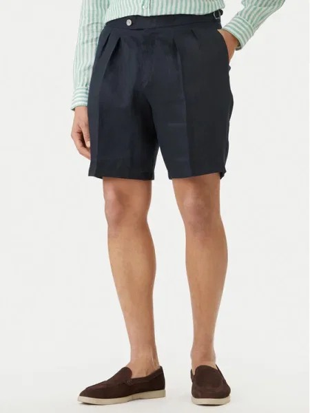 BOSS Szövet rövidnadrág H-Perin Tapered Fit sötétkék