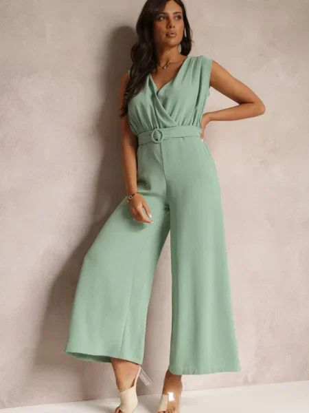 Salopeta Lungă cu Decolteu Petrecut și Violettsa verde