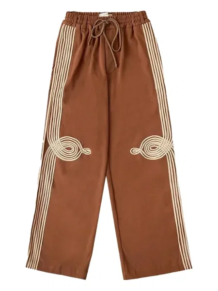 Spodnie Song For The Mute z naszywkami do biegania brązowe