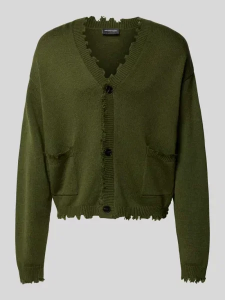 Kurtka z dzianiny z listwą guzikową Don't Waste Culture khaki