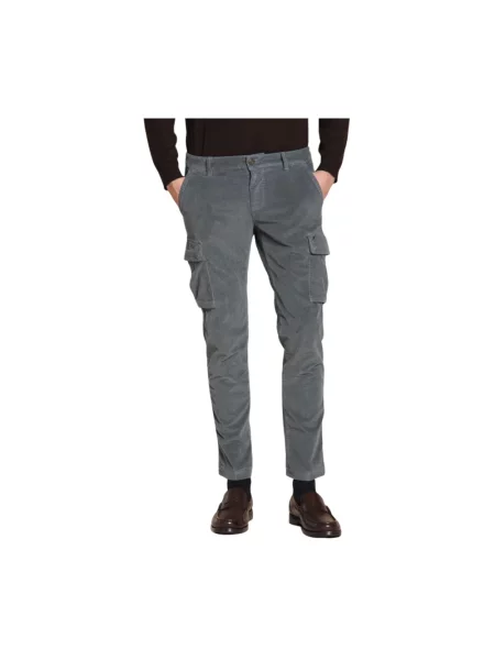 Welurowe spodnie cargo Mason's szare