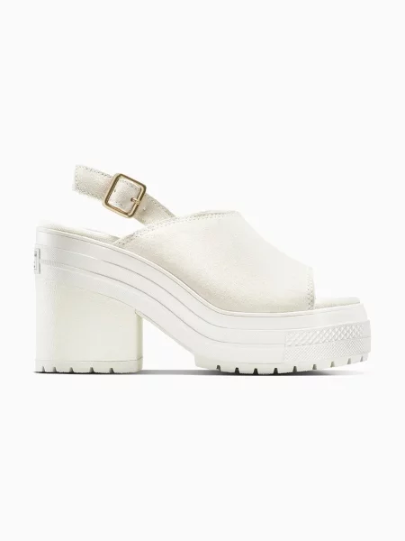 Sandali iz semiša Converse Chuck 70 De Luxe Heel Mule bela