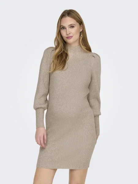 Only Maternity Rochie tricotat OLMKATIA' bej