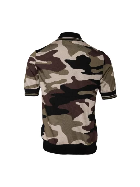 Jedwabna koszulka polo Dolce And Gabbana w kamuflażu