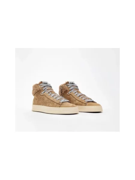 Sneakersy P448 skórzane brązowe
