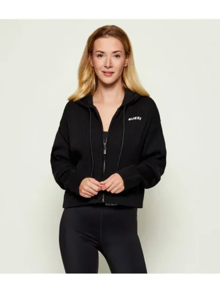 GUESS ACTIVE Pulover FLAMINIA | Cropped Fit cu adaos de lână negru