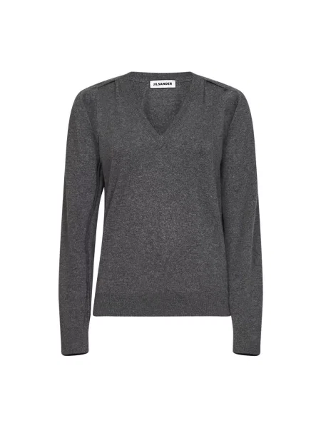 Sweter Jil Sander z kaszmiru szary