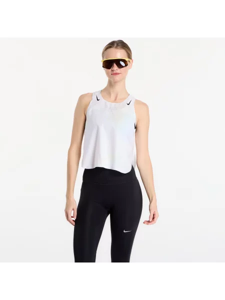 Nike AeroSwift Dri-FIT ADV Cropped Running Tank Top Off White/ Black S alb
