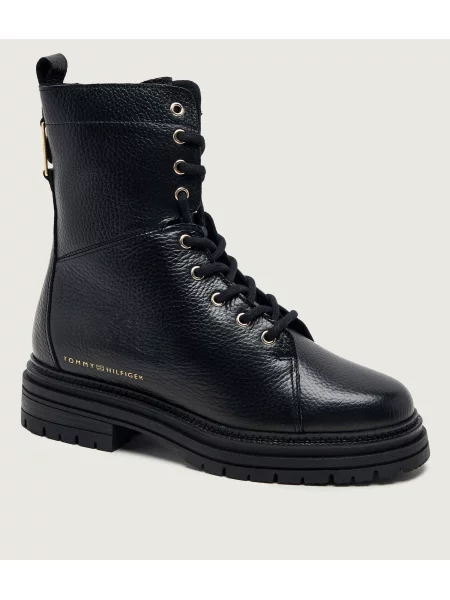 Tommy Hilfiger De piele botine TH Emboss negru