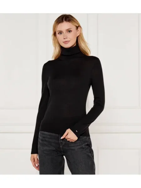Tommy Hilfiger Gyapjú garbó fekete