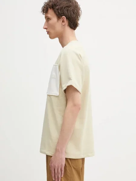 The North Face t-shirt Terry Relaxed wzorzysty beżowy