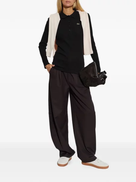 Lung tricou polo Lacoste negru