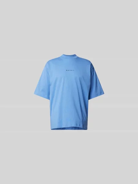 T-shirt o kroju oversized z nadrukowanym logo Marni niebieska