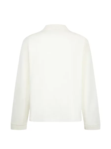 Gulerat lung tricou polo Studio Nicholson alb