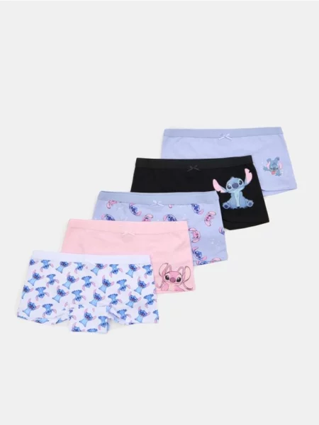 Sinsay boxerky 5 balení Stitch levandulová