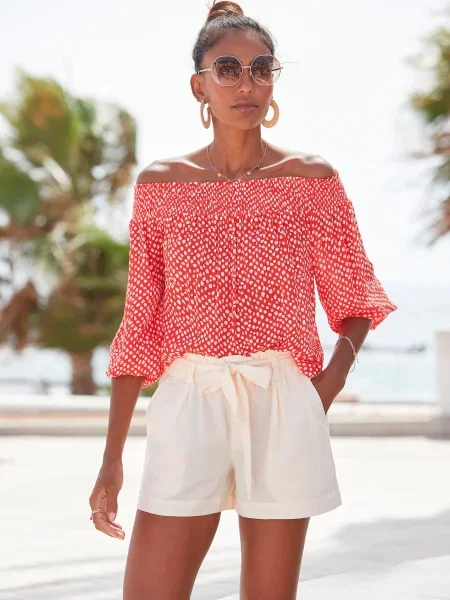 LASCANA Pantaloni cu dungă LASCANA natural alb