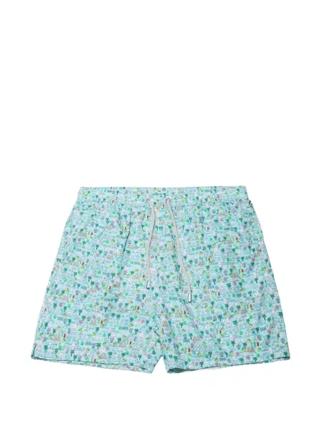 Slip de baie Mc2 Saint Barth cu imagine cu cordon albastru