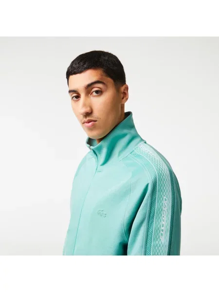 Lacoste Bluza Regular Fit Z Zamkiem Błyskawicznym I Pikowaniem zielona