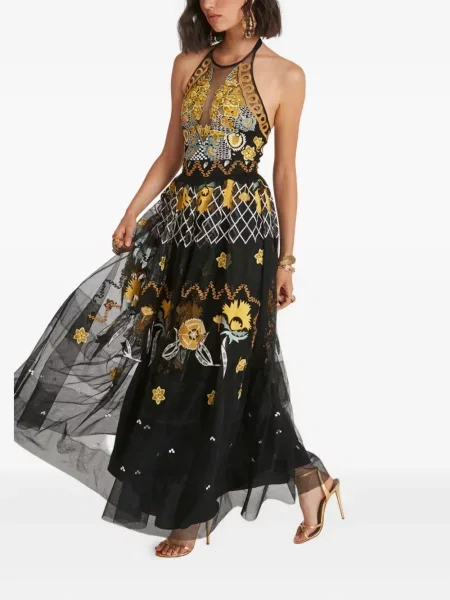 Φόρεμα Temperley London με κέντημα από τούλι μαύρο