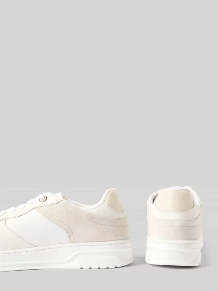 Sneakersy niskie z obszyciem ze skóry naturalnej Tommy Hilfiger białe