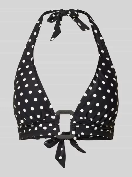 Góra bikini z aplikacją z logo Michael Kors czarne