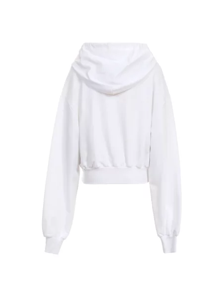 Bluza z kapturem Just Cavalli z kapturem z logo biała