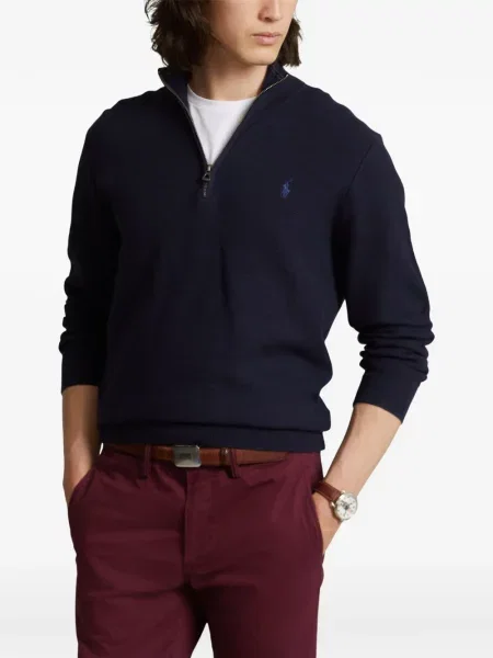 Tricou polo Polo Ralph Lauren cu glugă cu blană cu broderie roșu