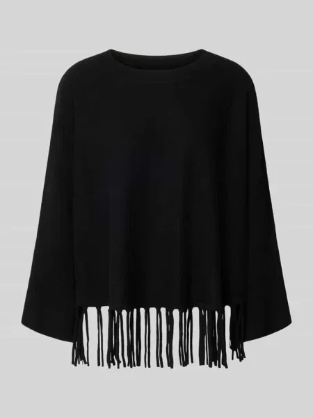 Sweter o kroju relaxed fit z mieszanki wełny z dodatkiem kaszmiru Herzen's czarny